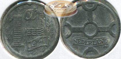Нидерланды. Монета 1 цент. 1941 (KM#170. Unc)