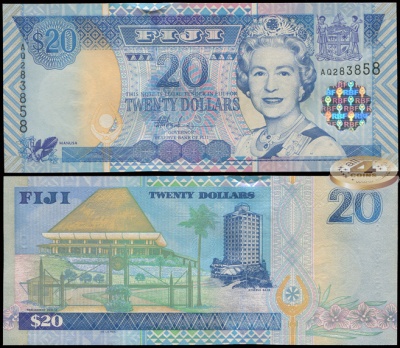 Фиджи. Банкнота 20 долларов. ND(2002). Unc. Бумага. Кат.# P.107a