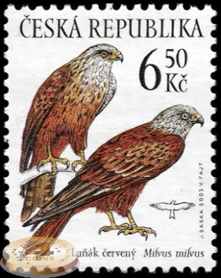 Чехия. 2003. Красный коршун [Milvus milvus] (Почтовая марка. MNH OG)