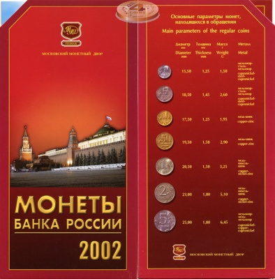 Монеты банка России. Московский монетный двор. 2002
