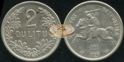 Литва. 2 лита. 1925 (aXF/XF. Серебро)