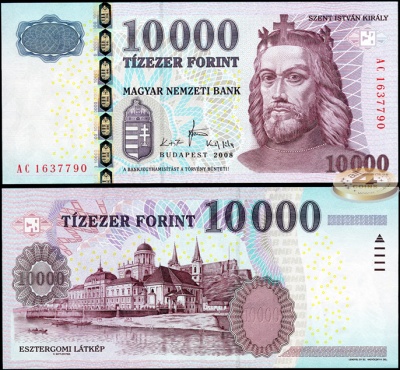 Венгрия. 10000 форинтов (Unc) 2008