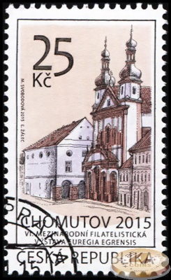 Чехия. 2015. Филателистическая выставка. г. Хомутов. Костёл Св. Игнатия Лойлы (Прага) (Почтовая марк