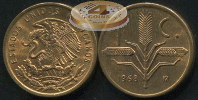 Мексика. 1 центаво. 1968 (Unc)