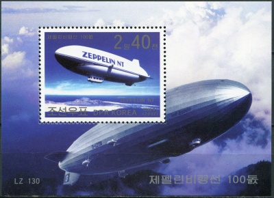 КНДР. 2002. Дирижабли Zeppelin NT (Блок. MNH OG)