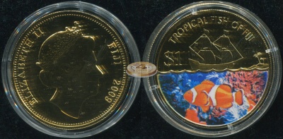 Фиджи. 1 доллар. 2009 (Unc. Эмаль)