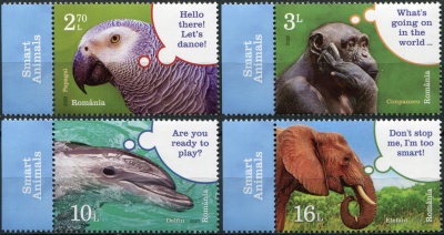 Румыния. 2022. Умные животные (Серия Почтовых марок. MNH OG)