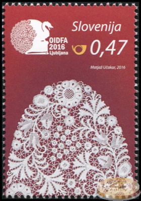 Словения. 2016. 17-й Всемирный Кружевной Конгресс (Почтовая марка. MNH OG)
