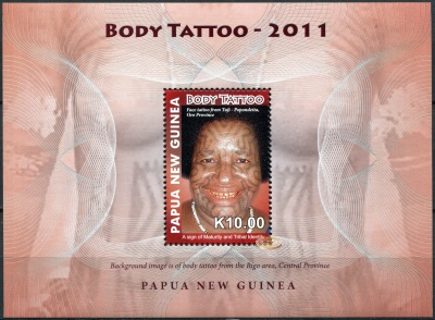 Папуа Новая Гвинея. 2011. Татуировки Папуа Новой Гвинеи (Блок. MNH OG)