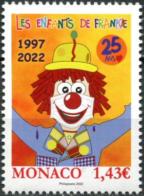 Монако. 2022. 25-летие Ассоциации "Les Enfants de Frankie" (Почтовая марка. MNH OG)