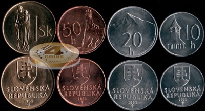 Словакия. Набор №3 (4 монеты) 1995-2004