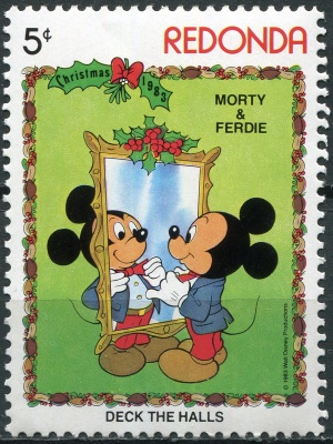 Редонда. 1983. Рождество: Персонажи Уолта Диснея (6) (Почтовая марка. MNH OG)
