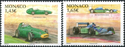 Монако. 2022. Легендарные гоночные автомобили (Серия Почтовых марок. MNH OG)