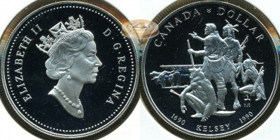 Канада. 1 доллар. 1990 (Proof. Серебро)