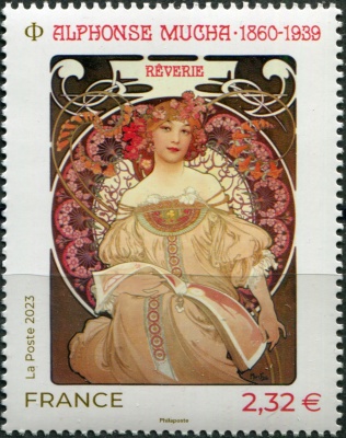 Франция. 2023. "Мечты". Альфонс Муха (1860-1939) (Почтовая марка. MNH OG)