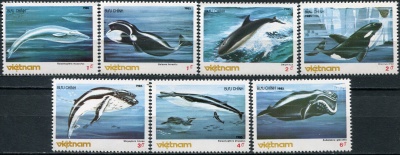 Вьетнам. 1985. Морские млекопитающие. Китообразные (Серия. MNH OG)