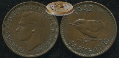 Великобритания. 1 фартинг. 1942 (Unc)