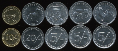 Сомалилэнд. Набор №2 (5 монет) 2002-05