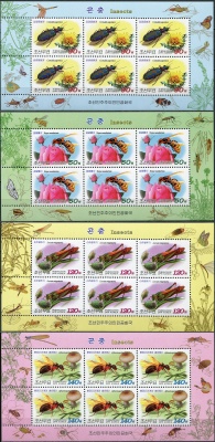 КНДР. 2009. Насекомые (Серия Малых листов. MNH OG)