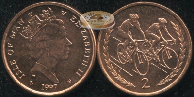 Остров Мэн. 2 пенса. 1997 (Unc)