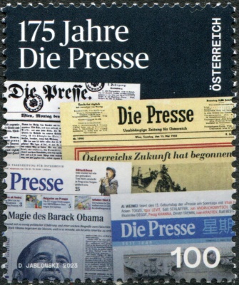 Австрия. 2023. 175-летие газеты Presse (Почтовая марка. MNH OG)