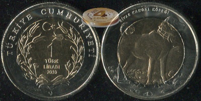 Турция. 1 лира. 2010 (Unc. Биметалл)