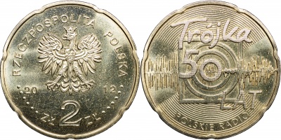Польша. Монета 2 злотых. 2012 (KM#Y.816. Unc) 50-летие PRT Program 3 на польском радио