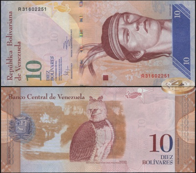 Венесуэла. 10 боливар (Unc) 2011