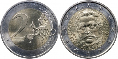 Словакия Монета 2 евро. 2015 (Unc. Биметалл) 200 лет со дня рождения Людовита Штура