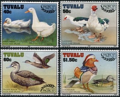 Тувалу. 1997. Филателистическая выставка PACIFIC ’97, Сан-Франциско. Утки (Серия. MNH OG)