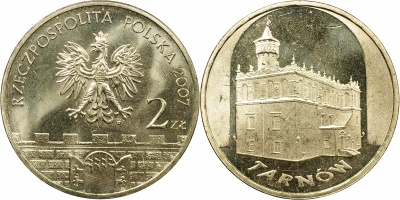 Польша. Монета 2 злотых. 2007 (KM#Y.625. Unc) Тарнув