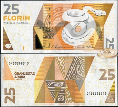 Аруба. 25 флоринов (Unc) 2008