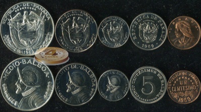 Панама. Набор №6 (5 монет. Proof/Unc) 1966-73
