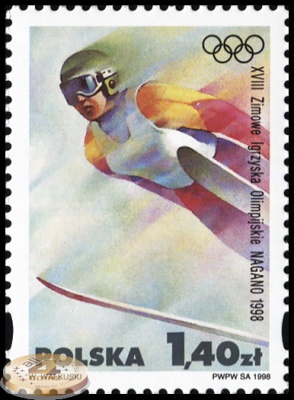 Польша. 1998. XVIII Зимние Олимпийские Игры. Нагано 1998 (Почтовая марка. MNH OG)