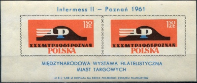 Польша. 1961. Международная филателистическая выставка "Intermess II" (Блок. MNH OG)