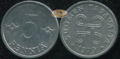 Финляндия. Монета 5 пенни. 1979 (KM#45a. Unc)