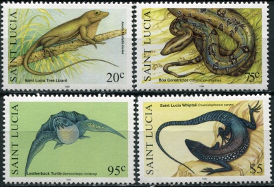 Сент-Люсия. 1999. Дикая природа. Рептилии (Серия. MNH OG)