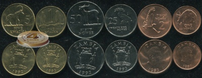 Замбия. Набор №4 (6 монет) 1983-92