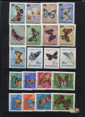 Венгрия. Тематический набор. Бабочки II (20 шт., MNH OG) 1966-69-93
