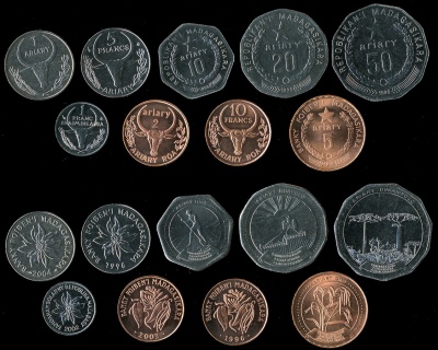 Мадагаскар. Набор №1 (9 монет) 1996-2004