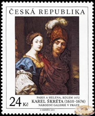 Чехия. 2010. Парис и Елена. 1672.  Карел Шкрета [1610-1674] (Почтовая марка. MNH OG)