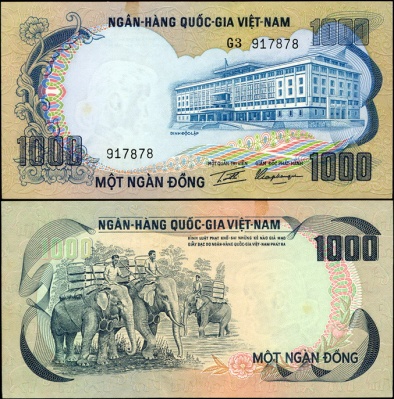 Вьетнам Южный. 1000 донг (Unc) 1972