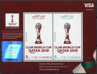 Катар. 2019. Клубный чемпионат мира по футболу FIFA 2019 (Почтовый блок. MNH OG)