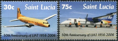 Сент-Люсия. 2006. 50 лет авиакомпании LIAT (Серия. MNH OG)