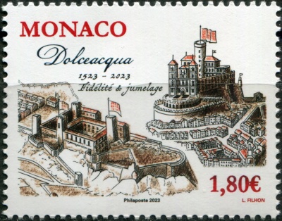 Монако. 2023. Вид на Дольчеакву (Почтовая марка. MNH OG)