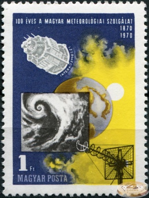Венгрия. 1970. 100 лет метеорологической службе Венгрии (Почтовая марка. MNH OG)