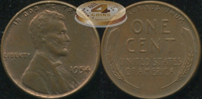 США. 1 цент. 1954 (Unc)