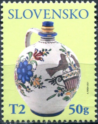 Словакия. 2021. Пасха. Фаянсовый кувшин (Почтовая марка. MNH OG)