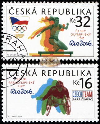 Чехия. 2016. XXXI Олимпийские и Паралимпийские игры в Рио-де-Жанейро (Серия. CTO Гашеная)