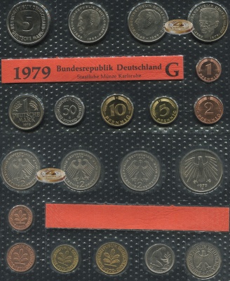 Германия (ФРГ). Официальный набор (Unc. 10 монет) 1979.G